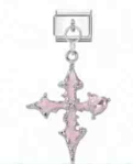 Pink Crucifix Charm