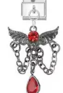 Crimson Chained Angel Charm
