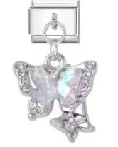 Silver Twin Butterfly Charm