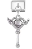 Silver Love Staff Charm