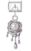 Silver Pearl Charm
