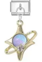 Gold Blue Star Charm