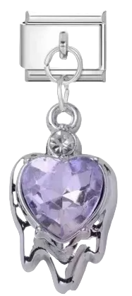 Amethyst Melting Heart Charm