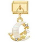 Golden White Half Moon Pendant