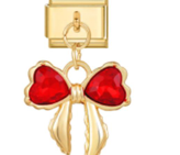 Gold Red Ribbon Charm