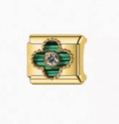 Green Stripe Clover with Diamond