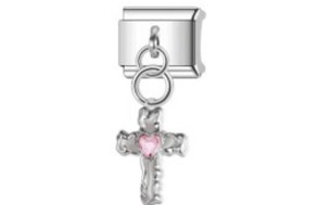 Pink Heart Crucifix