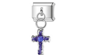 Blue Heart Crucifix