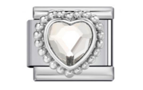Silver Gem Heart