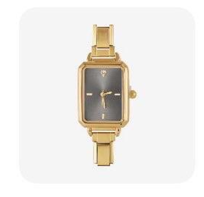 Black Rectangle Gold Watch