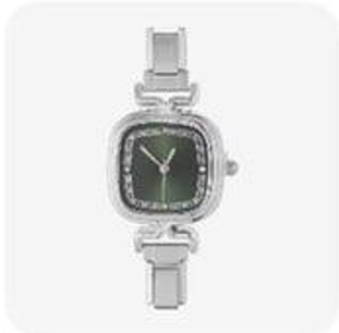 Black Square Silver Watch