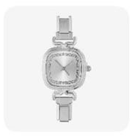 White Square Silver Watch