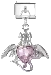 Pink Devil's Heart Charm