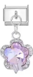 Pink Flower Gem Charm