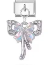 Silver Ribbon Charm