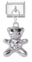 Silver Teddy Bear Charm