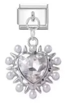 Silver Spike Heart Charm