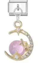 Golden Pinky Moon Charm