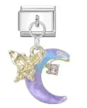 Butterfly On Blue Moon Charm