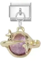Golden Pink Planetary Charm