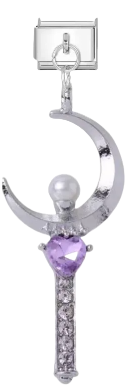 Amethyst Half Moon Staff Charm