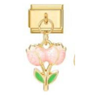 Golden Pink Tulip Pendant
