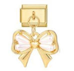Golden White Ribbon Pendant