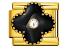 Black Clover with Diamond - Gold