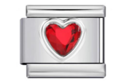 SIlver Red Heart