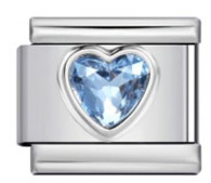 Silver Light Blue Heart