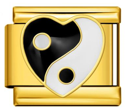 Ying & Yang Heart - Gold