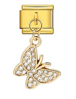 Diamond Butterfly Pendant - Gold