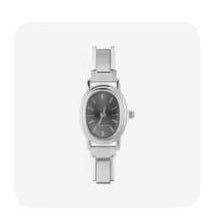 Black Silver Oval Watch